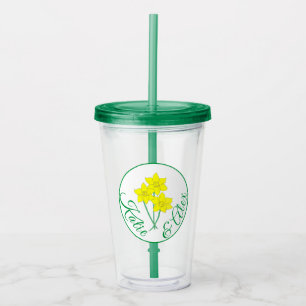 Yellow Daffodil Bunch Floral Spring Wedding Favor Acrylic Tumbler