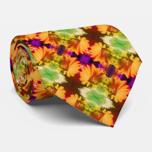 Yellow Daffodil Center Abstract Floral Art      Neck Tie