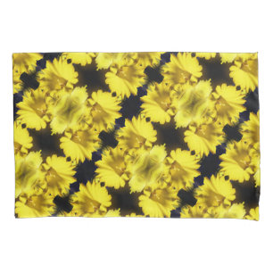 Yellow Daffodil Center Abstract Floral Pillow Case