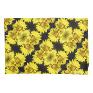 Yellow Daffodil Center Abstract Floral  Pillow Case