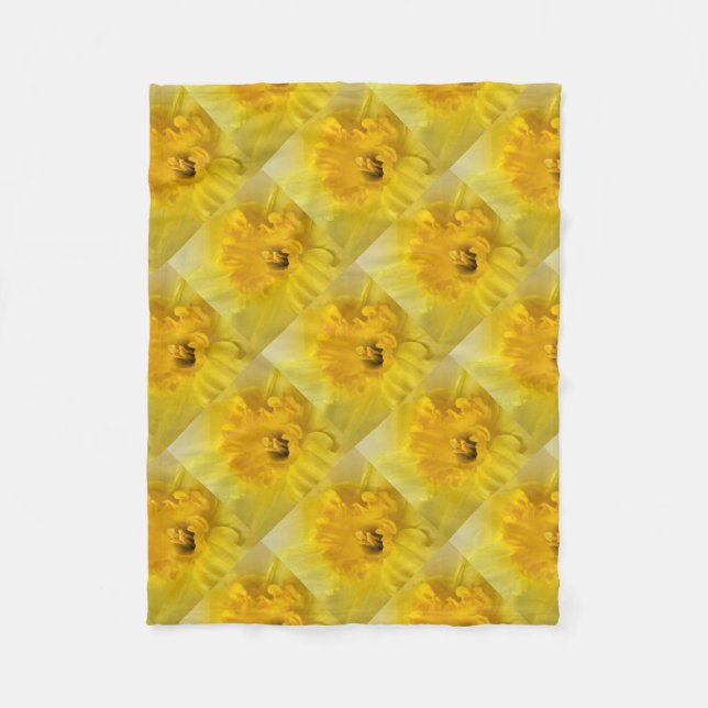 yellow daffodil fleece blanket (Front)