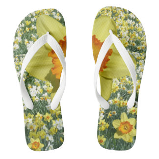 Yellow Daffodil Flip Flops