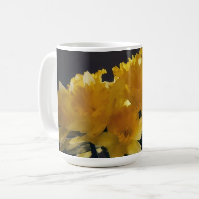 Yellow Daffodil Flower Floral Art Mug Cup (Front Left)