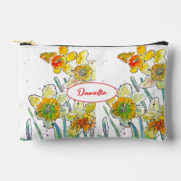Yellow Daffodil Flower Pattern Watercolor Girls