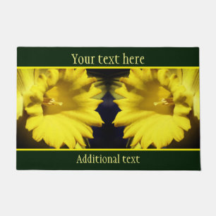 Yellow Daffodil Flower Petals Personalized Doormat