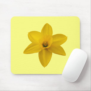 Yellow Daffodil Flower Printed on Mouse Pad