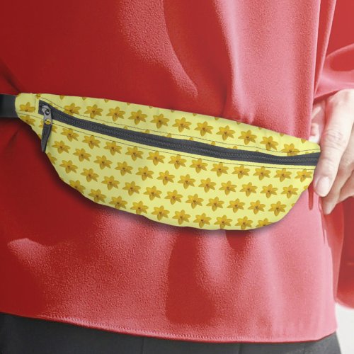 Yellow Daffodil Flower Seamless Pattern on Fanny Pack