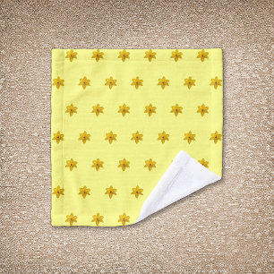 Yellow Daffodil Flower Seamless Pattern on Wash Cloth