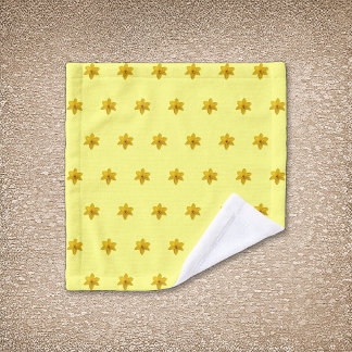 Yellow Daffodil Flower Seamless Pattern on Wash Cloth