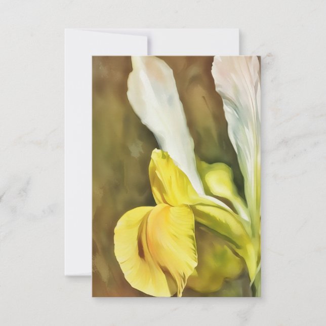 Yellow Daffodil Flower Spring Art Flat Note Card (Front)