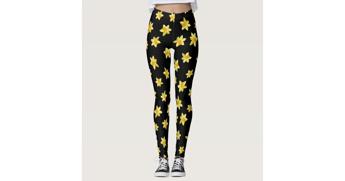 Buy Yellow Flower Leggings, Daffodils Leggings, Floral Pant