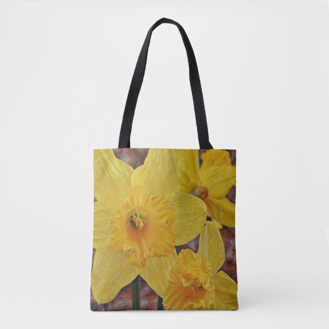 Yellow Daffodil Flowers Spring Art Tote Bag (Front)