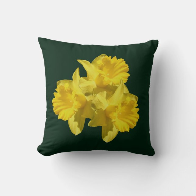 Yellow Daffodil Flowers  Throw Pillow (Front)