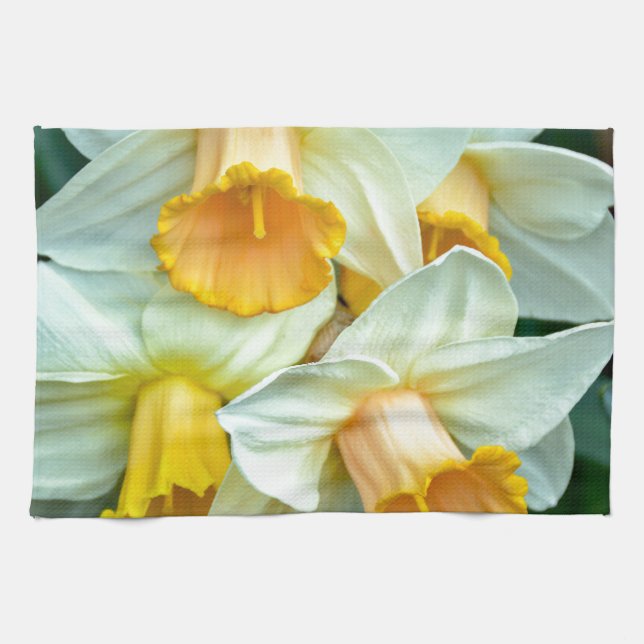 Yellow daffodil flowers towel (Horizontal)