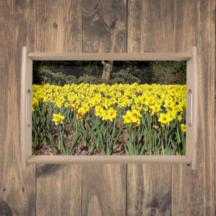 Yellow Daffodil Garden Floral Serving Tray