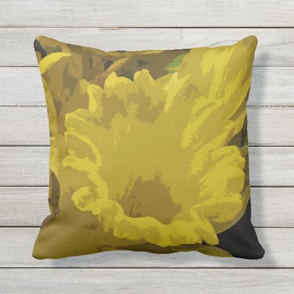 Yellow Daffodil Garden Flower Outdoor Pillow
