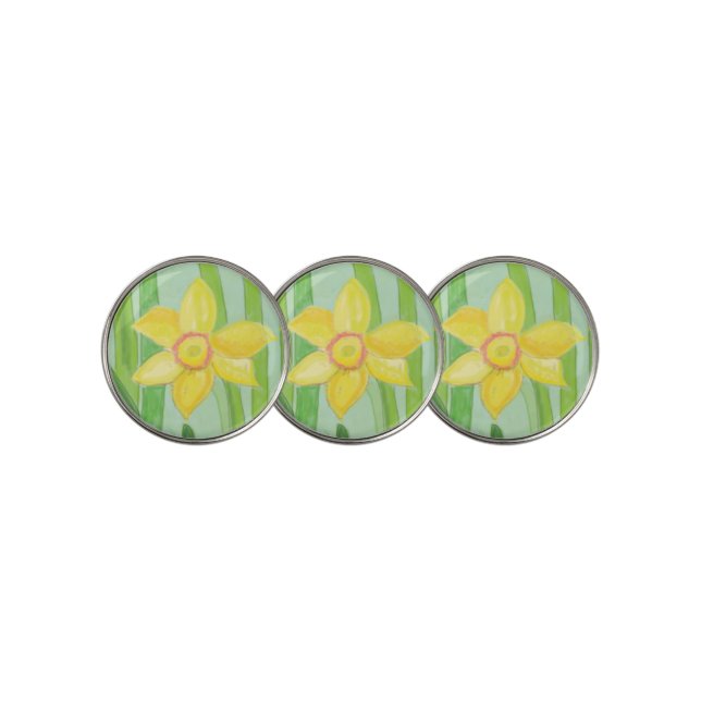 Yellow Daffodil Golf Ball Marker (3 Up)