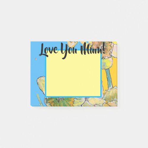 Yellow Daffodil Love You Mom Post It Notes