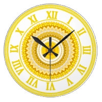 Yellow Daffodil Mandala Pattern Large Clock