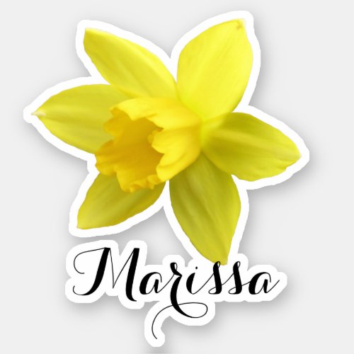 Yellow Daffodil Name Sticker