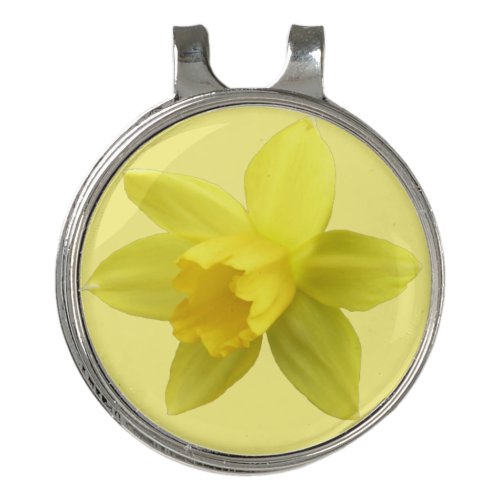 Yellow Daffodil on Light Yellow Golf Hat Clip