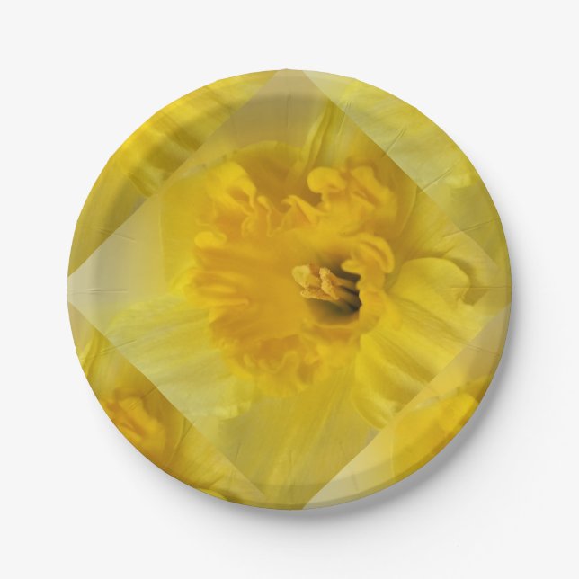 yellow daffodil paper plates (Front)