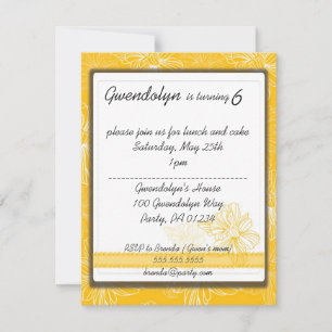Yellow Daffodil Party Invitation Cards