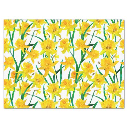 Yellow Daffodil Pattern Tissue Paper