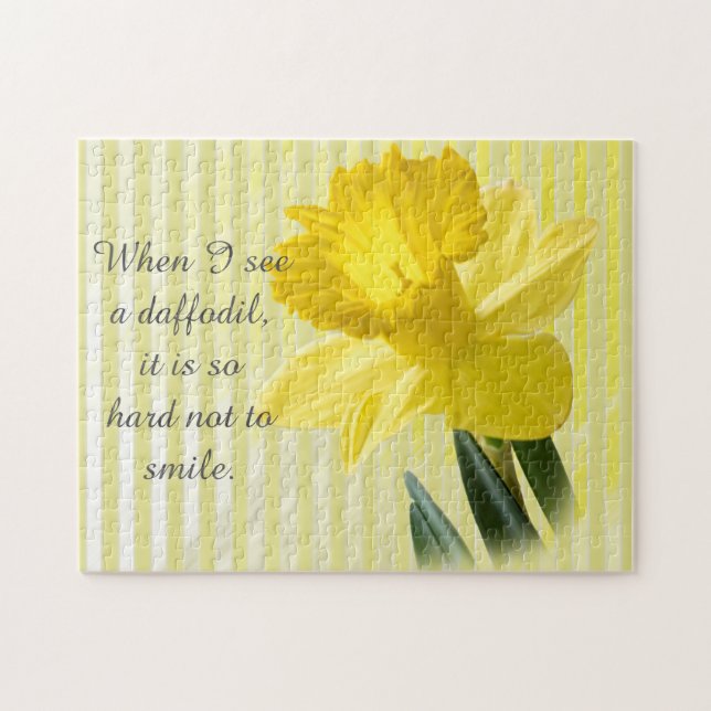 Yellow Daffodil Quote Spring Floral Photography Jigsaw Puzzle (Horizontal)