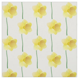 Yellow daffodil spring flower on custom background fabric