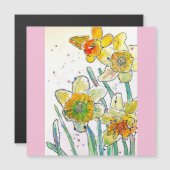 Yellow Daffodil Spring Flower Watercolor Birthday (Front/Back)