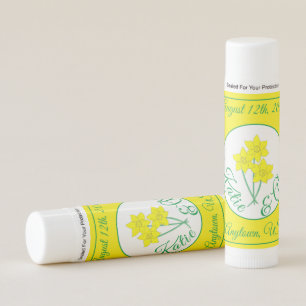 Yellow Daffodil Spring Flower Wedding Shower Favor Lip Balm