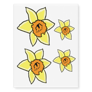 yellow daffodil style flower temporary tattoos