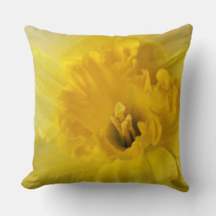 yellow daffodil throw pillow
