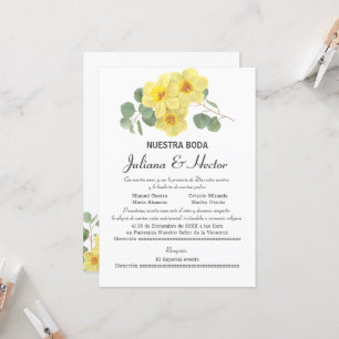 YELLOW DAFFODIL WATERCOLOR WEDDING INVITATION