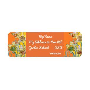 Yellow Daffodil Watercolour Return Address Labels