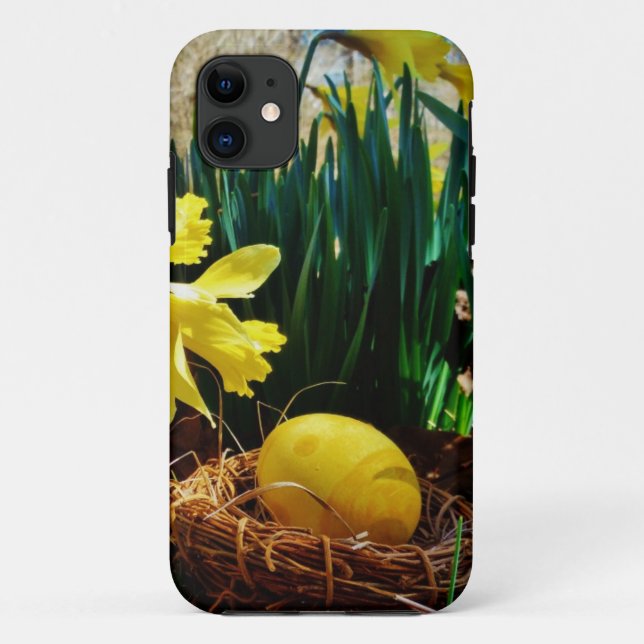 Yellow Daffodils and a Yellow Easter egg Case-Mate iPhone Case (Back)