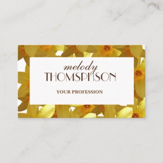 Yellow Daffodils Elegant Business Cards