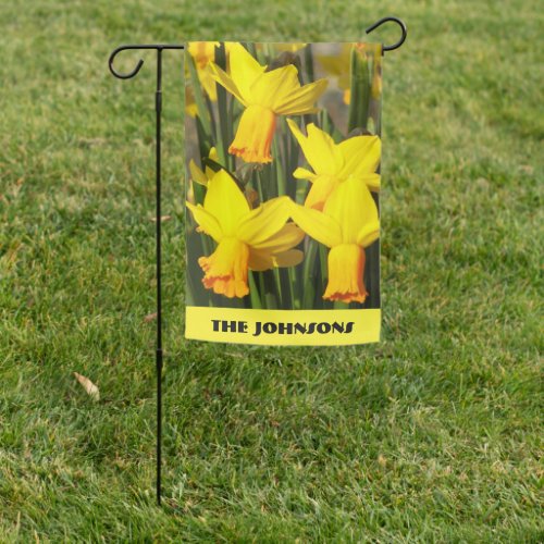 Yellow Daffodils Family Name Floral Garden Flag