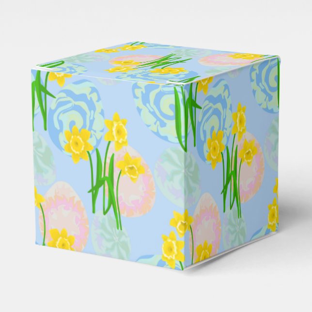Yellow Daffodils  Favor Boxes (Front Side)