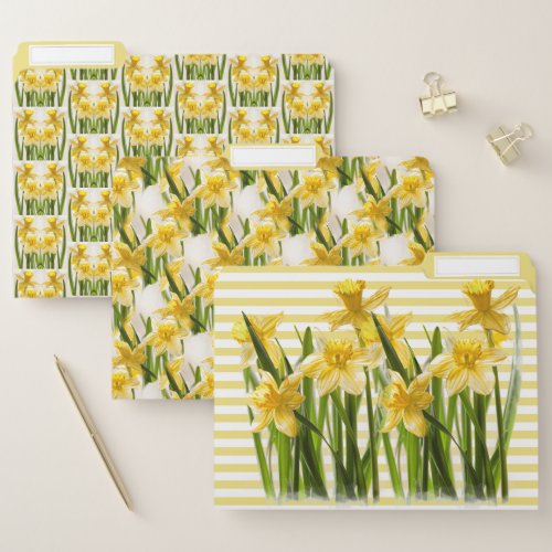 Yellow Daffodils Floral Photography Painterly Look File Folder