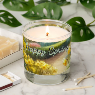Yellow Daffodils Floral  Scented Candle