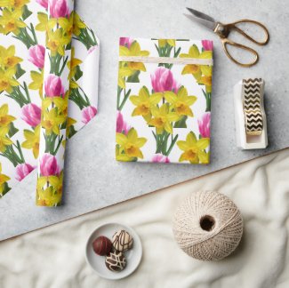 Yellow Daffodils Floral Wrapping Paper