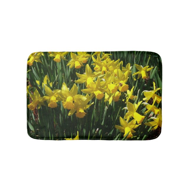 Yellow Daffodils I Cheery Spring Flowers Bath Mat (Front)