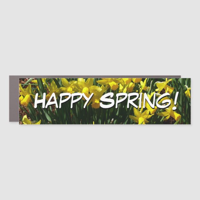 Yellow Daffodils I Cheery Spring Flowers Car Magnet (Front)