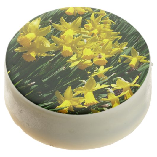 Yellow Daffodils I Cheery Spring Flowers Chocolate Covered Oreo (Angled)
