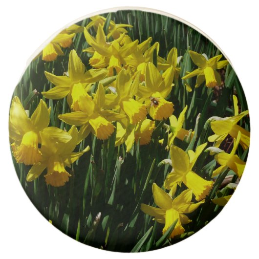 Yellow Daffodils I Cheery Spring Flowers Chocolate Covered Oreo (Front)