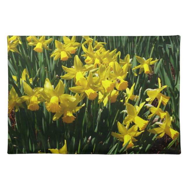 Yellow Daffodils I Cheery Spring Flowers Cloth Placemat (Front)