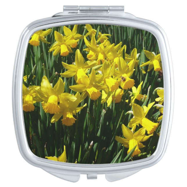 Yellow Daffodils I Cheery Spring Flowers Compact Mirror (Front)