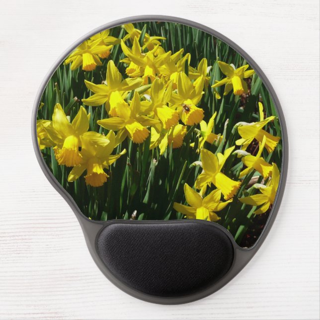 Yellow Daffodils I Cheery Spring Flowers Gel Mouse Pad (Front)